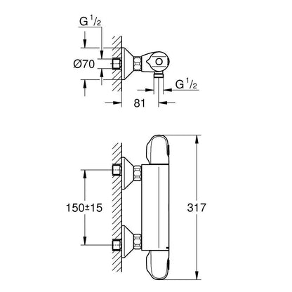 GROHE Thermostaatkraan Matt Black