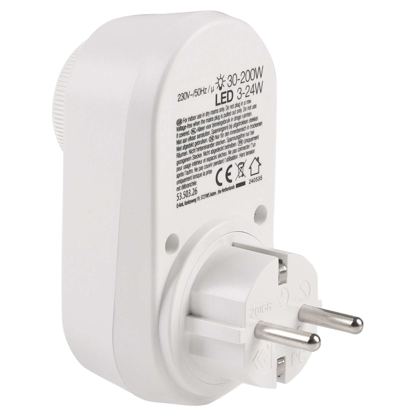 Q-Link Stekkerdimmer halogeen/LED 3-24W