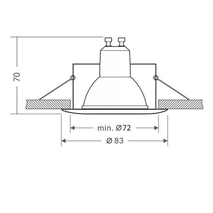 Inbouwspot buiten Monda - IP65 - RVS - rond 83 mm – productafbeelding 3