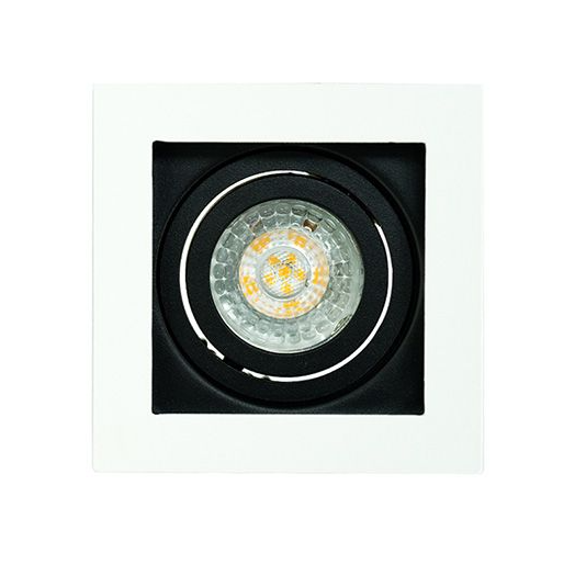 Inbouwspot Evia - Kantelbaar - Vierkant  100 mm - Wit met zwart – productafbeelding 3
