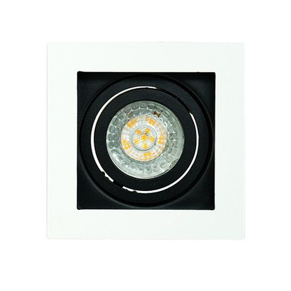 Inbouwspot Evia - Kantelbaar - Vierkant  100 mm - Wit met zwart – productafbeelding 3