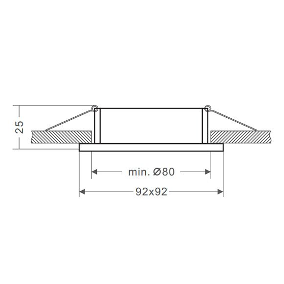 Inbouwspot Vienna - Kantelbaar - Vierkant  93 mm -Geborsteld aluminium – productafbeelding 2
