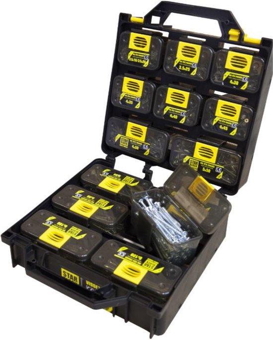Starblock assortimentskoffer spaanplaat schroeven 1350st