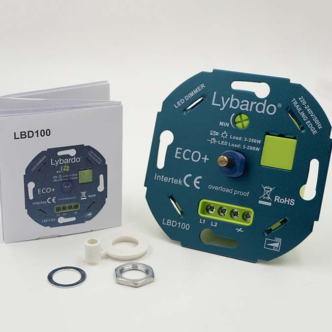 LED dimmer Lybardo Premium+ 3-350 watt - Universeel - Inbouw - Fase afsnijding – productafbeelding 3