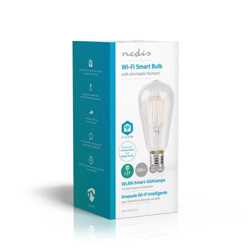 Slimme LED Filamentlamp – Nedis SmartLife, E27, 500 lm 5W, Warm Wit – productafbeelding 2