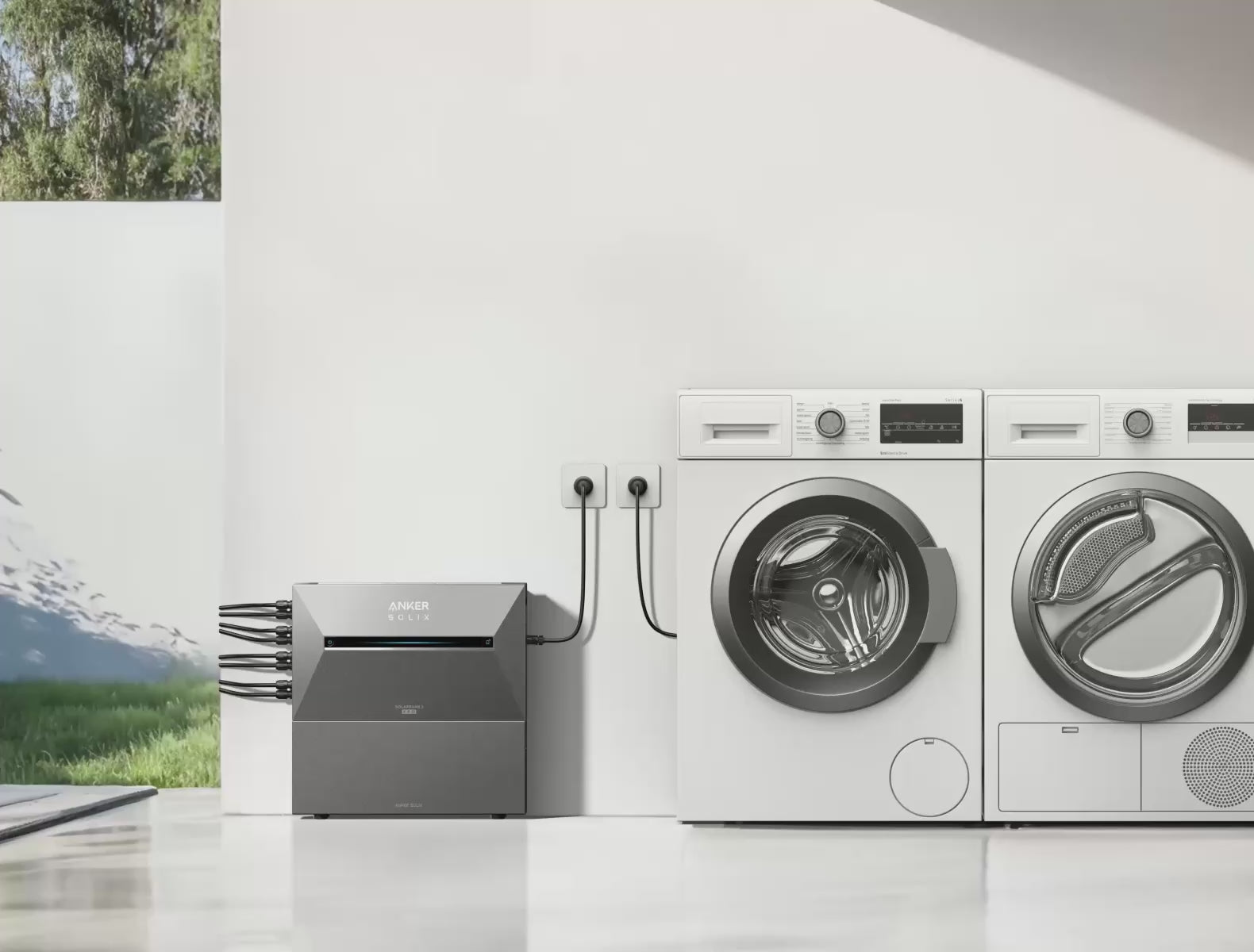 thuisbatterij met stekker in werking