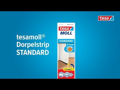 Tochtstrip Standard Tesamoll® 12mm (voor effen vloeren)