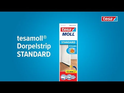 Tochtstrip Standard Tesamoll® 12mm (voor effen vloeren)