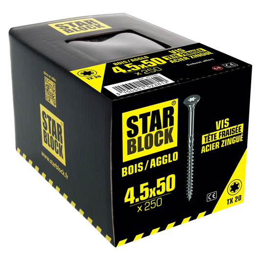 Starblock hout/spaanplaat TX 4,5*50mm 250st