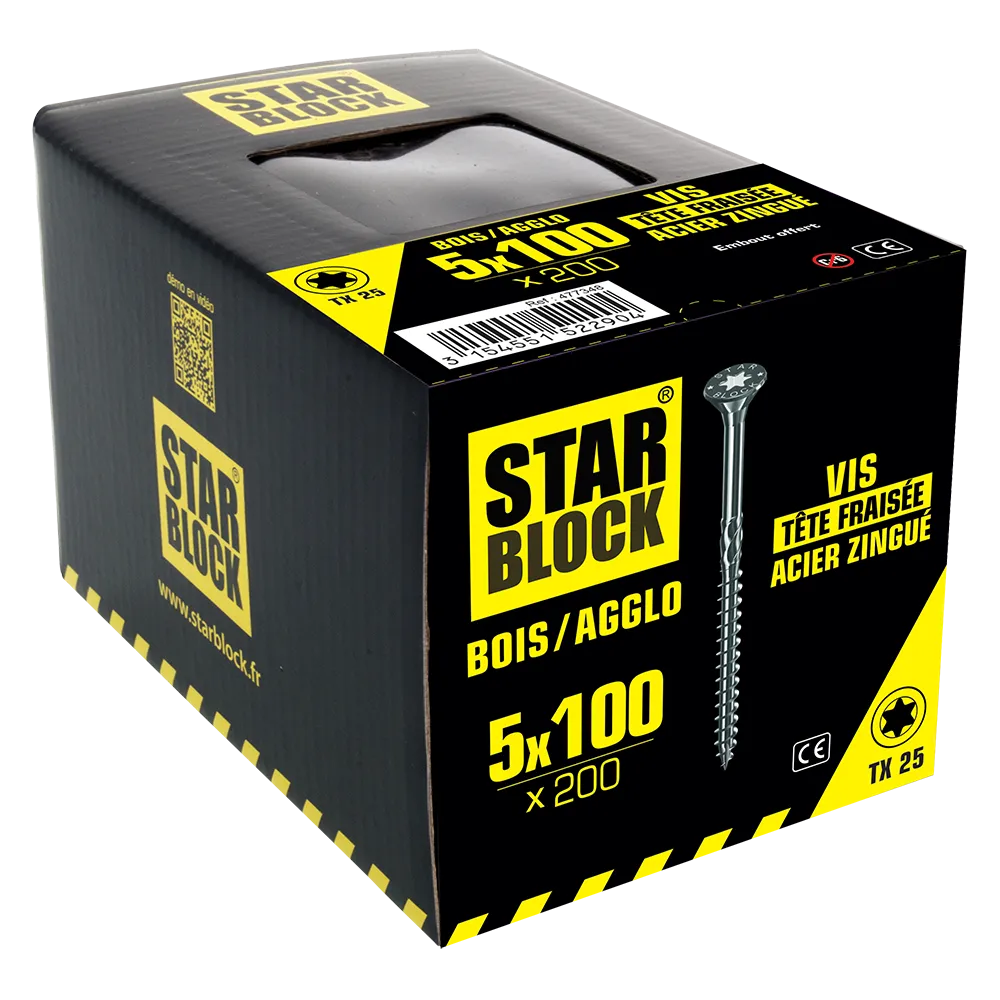 Starblock hout/spaanplaat TX 5*100mm 200st