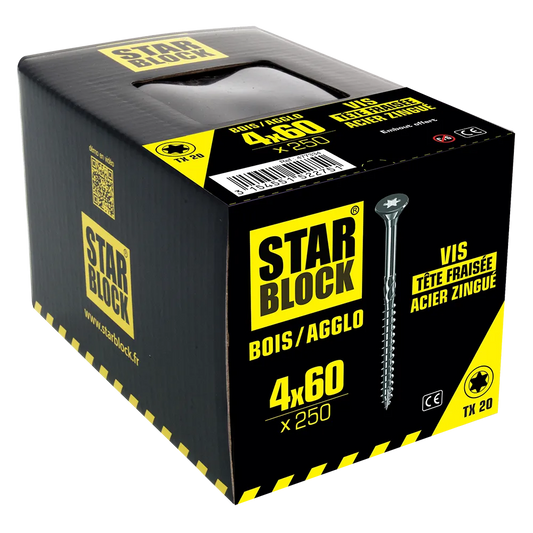 Starblock hout/spaanplaat TX 4*60mm 250st