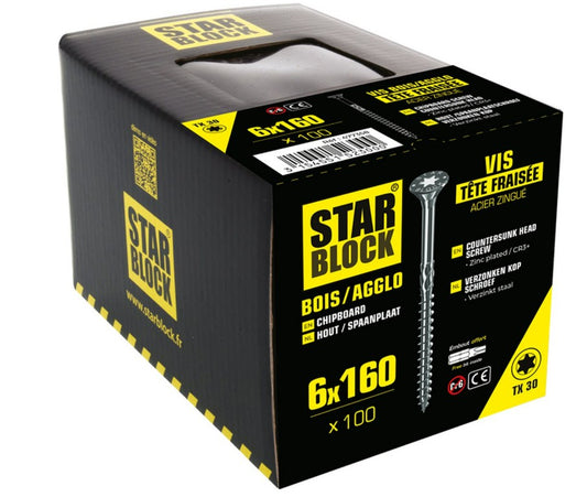 Starblock hout/spaanplaat TX 6*160mm 100st