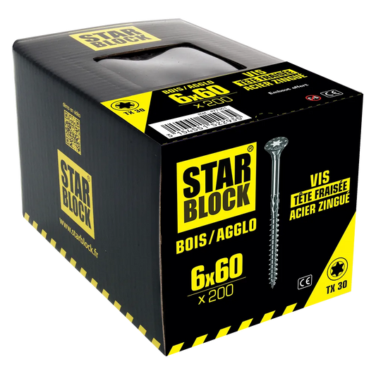 Starblock hout/spaanplaat TX 6*60mm 200st