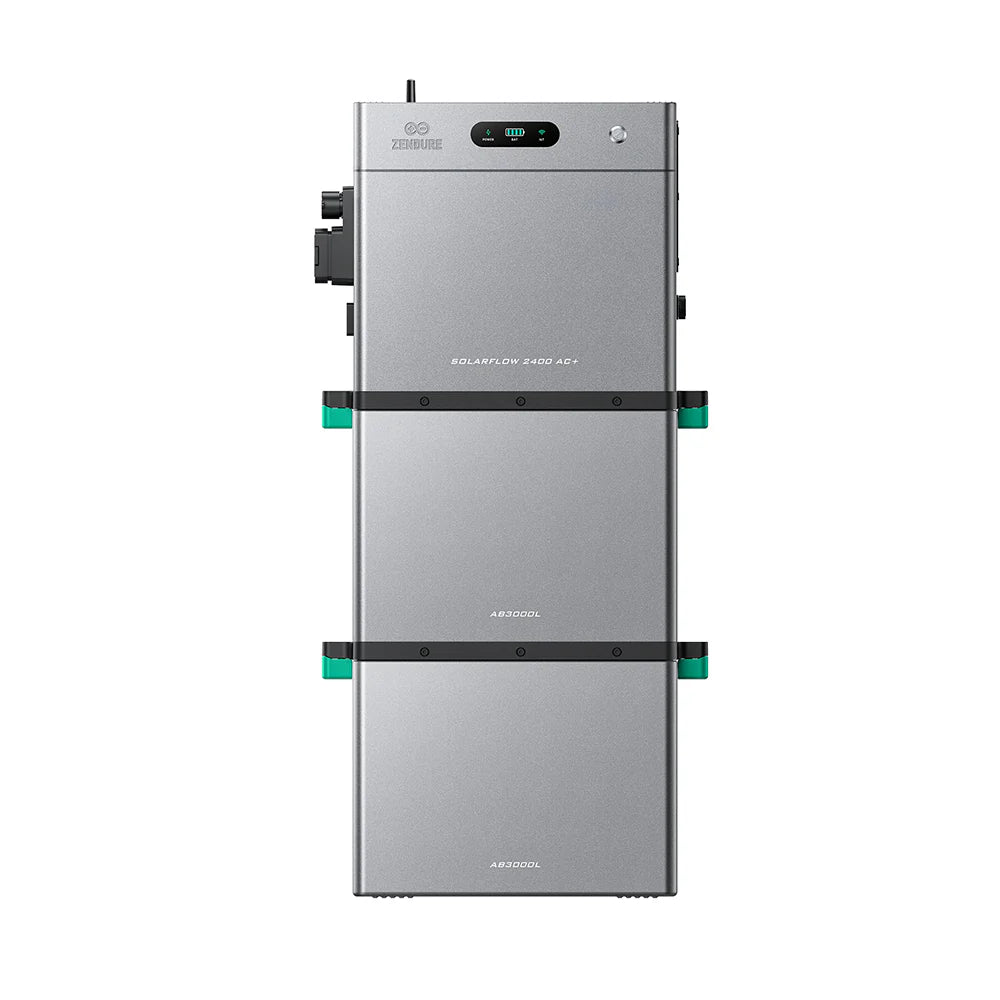 Zendure SolarFlow 2400 AC+ met twee AB3000L batterijmodules, totaal 8,16 kWh
