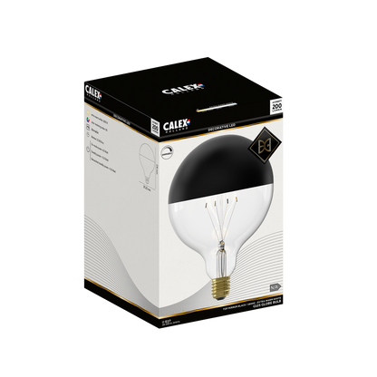 Black & Gold Calex LED Globe Zwart G125