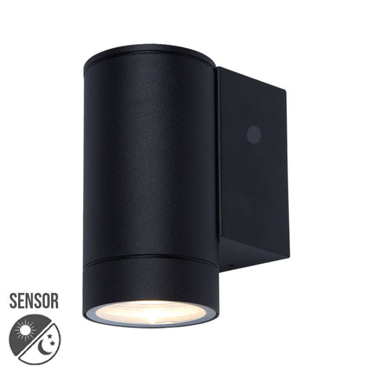 Buitenlamp met sensor Trento | Schemersensor | GU10 fitting | IP65 | Ø 65 mm | Mat zwart