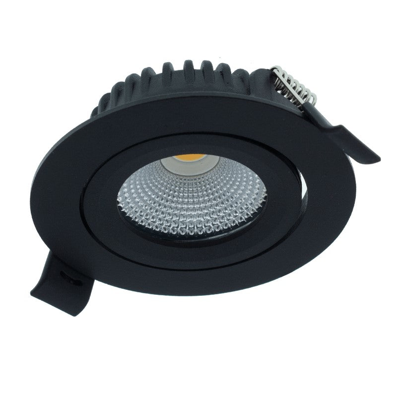 LED downlighter | Inbouw | 5 watt dimbaar | Kantelbaar | 2700K warm wit | IP44 | Mat zwart