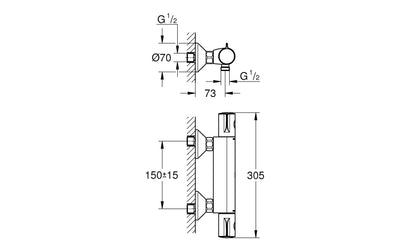 GROHE Grohtherm 800 Badkraan Thermostaat