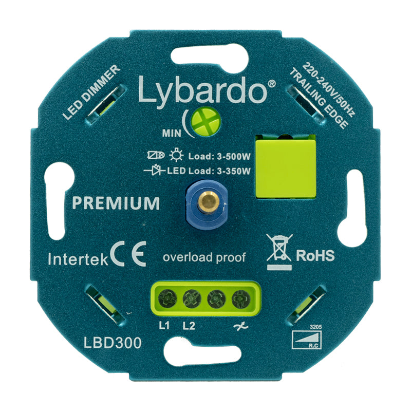 LED dimmer Lybardo Premium+ 3-350 watt | Universeel | Inbouw | Fase afsnijding