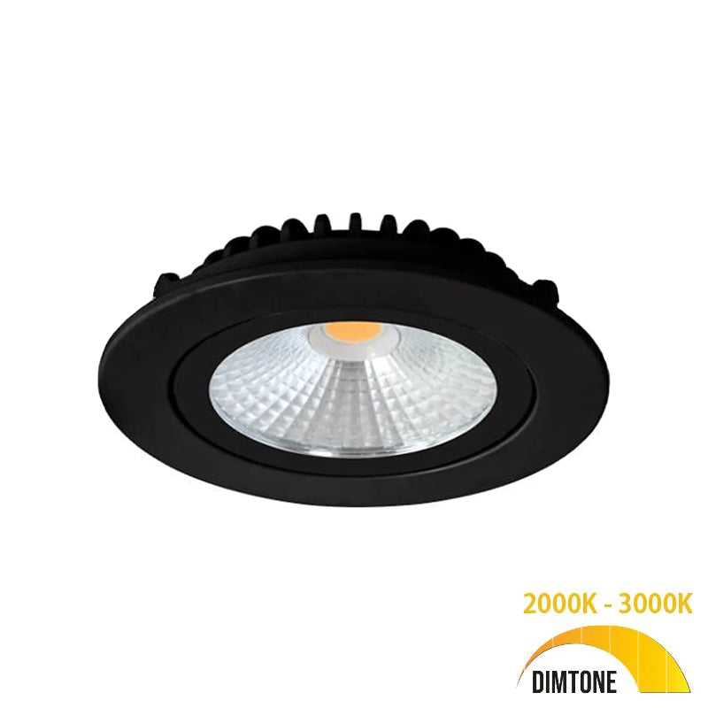 LED downlighter | Inbouw | 5 watt dimbaar | Dim to warm | IP42 | Mat zwart | Ø 82 mm