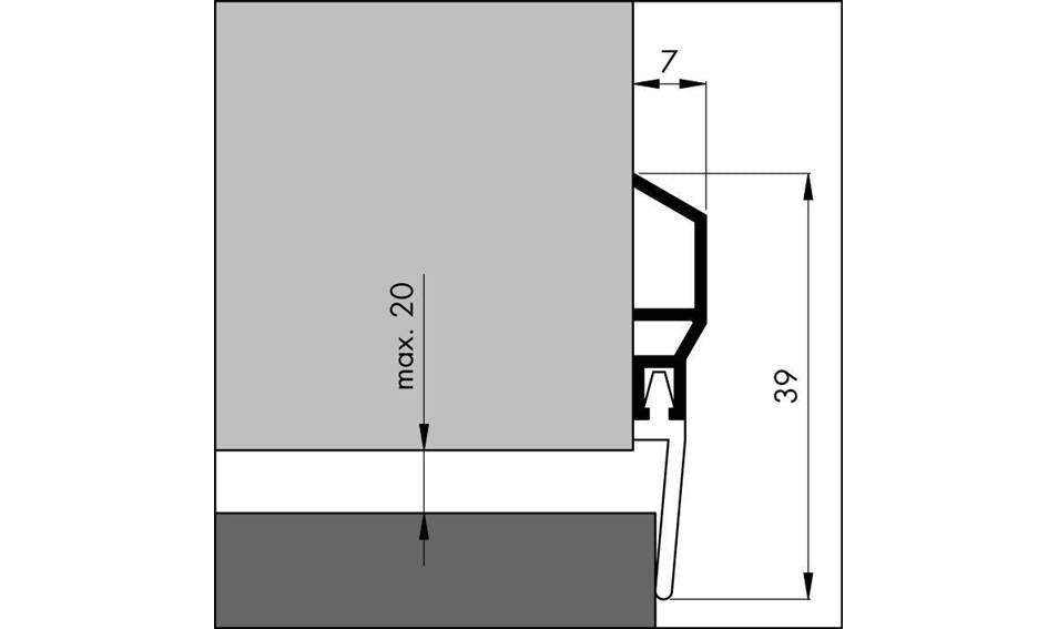 Dorpelprofiel aluminium 100 cm - voordeur