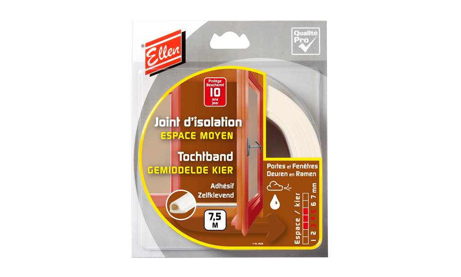 Tochtband ELLEN P zelfklevend 3 tot 5 mm (gem. kier) verpakking