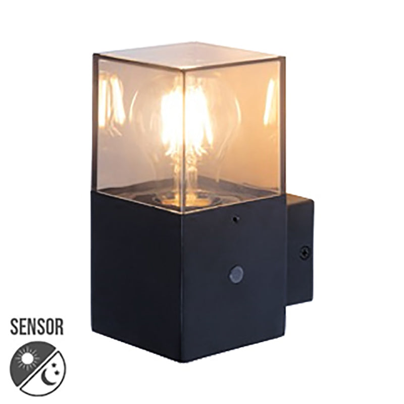 Buitenlamp met sensor Cuzco | Schemersensor | Lantaarn buiten | E27 fitting | IP44 | Mat zwart