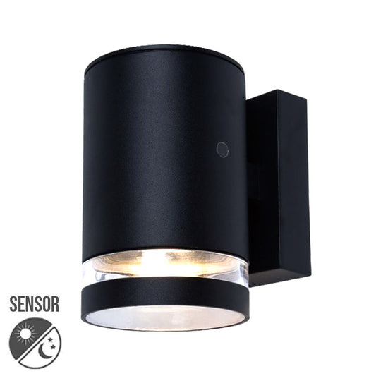 Buitenlamp met sensor Paris | Schemersensor | GU10 fitting | IP54 | Ø 102 mm | Mat zwart
