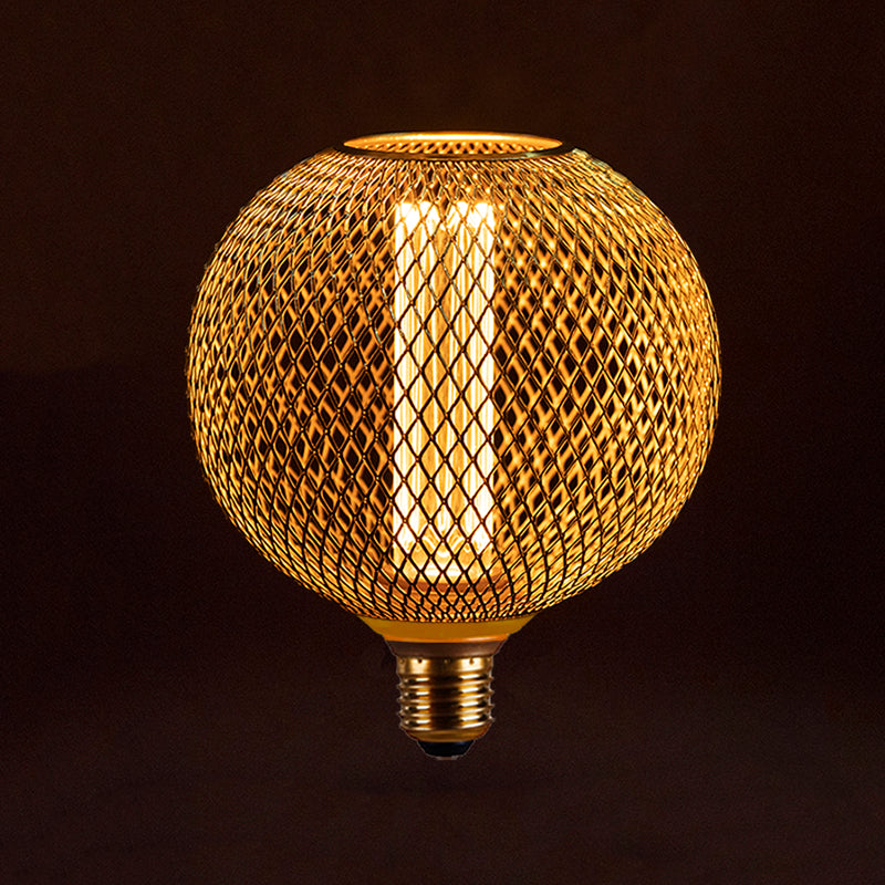 LED lamp E27 | Goud metaal | 3.5 watt dimbaar | 1800K extra warm wit | Globe 125 mm | Draadlamp | LED kooldraad | Lybardo
