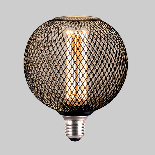 LED lamp E27 | Zwart metaal | 3.5 watt dimbaar | 1800K extra warm wit | Globe XL 200 mm | Draadlamp | LED kooldraad | Lybardo