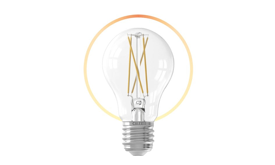 Calex Slimme Lamp - Wifi LED Filament Verlichting - E27 - Smart Lichtbron Helder - Dimbaar - Warm Wit licht - 7W