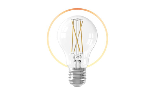 Calex Slimme Lamp - Wifi LED Filament Verlichting - E27 - Smart Lichtbron Helder - Dimbaar - Warm Wit licht - 7W