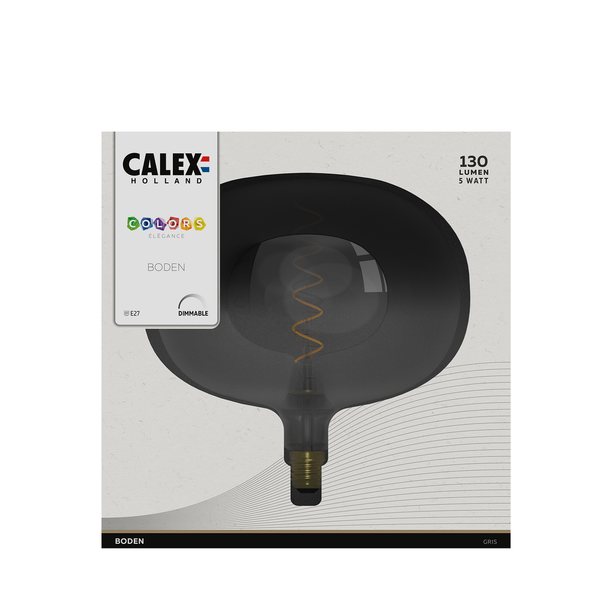Calex Boden Colors Gris - E27 LED Lamp - Filament Lichtbron Dimbaar - 5W - Warm Wit Licht – productafbeelding 2