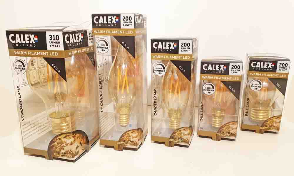 Goud serie Calex LED Kaarslamp