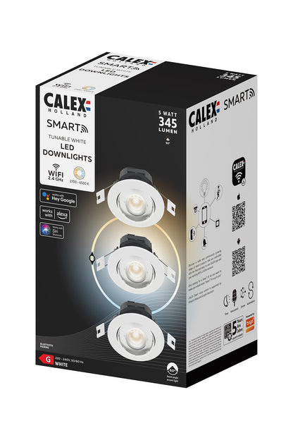 Inbouwspot Smart Calex kantelbaar Led wit 3-pack – productafbeelding 2