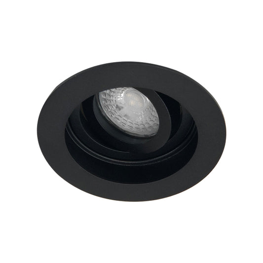 Inbouwspot Moreda | Kantelbaar | Rond | Mat zwart | Ø 99 mm