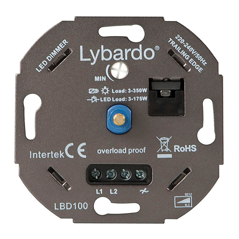 LED dimmer Lybardo Eco+ 3-175 watt | Universeel | Inbouw | Fase afsnijding