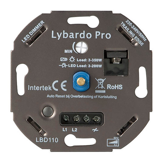 LED dimmer Lybardo Pro 3-200 watt | Universeel | Inbouw | Fase afsnijding