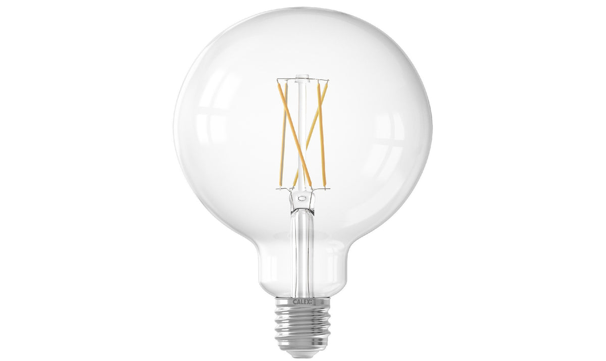 Calex Slimme Lamp - Wifi LED Filament Verlichting - Globe 12,5cm - E27 - Smart Lichtbron Helder - Dimbaar - Warm Wit licht - 7,5W