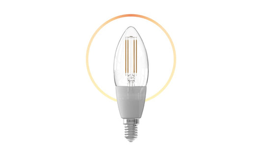 Calex Slimme Lamp - Wifi LED Filament Verlichting - E14 - Smart Lichtbron Helder - Dimbaar - Warm Wit licht - 4,9W