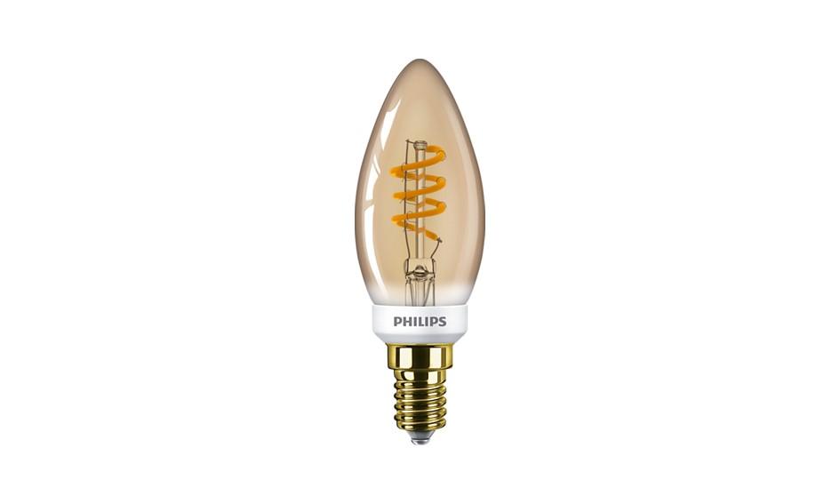 Philips Vintage LEDlamp Kaarslamp - Dimbaar - LED Kooldraadlamp - Kleine E14 3,5W
