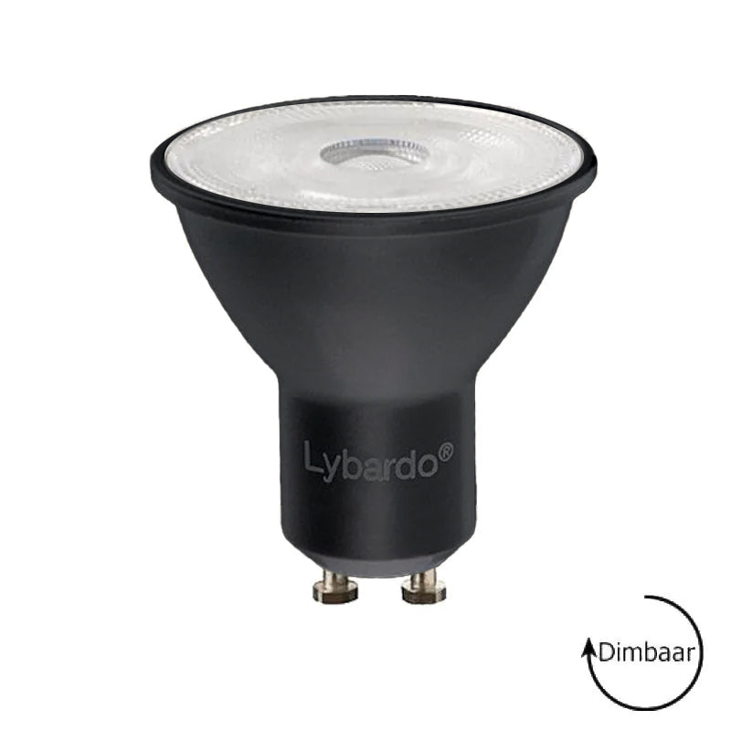 Lybardo LED spot GU10 | 3.6 watt dimbaar | 2700K warm wit | Mat zwart